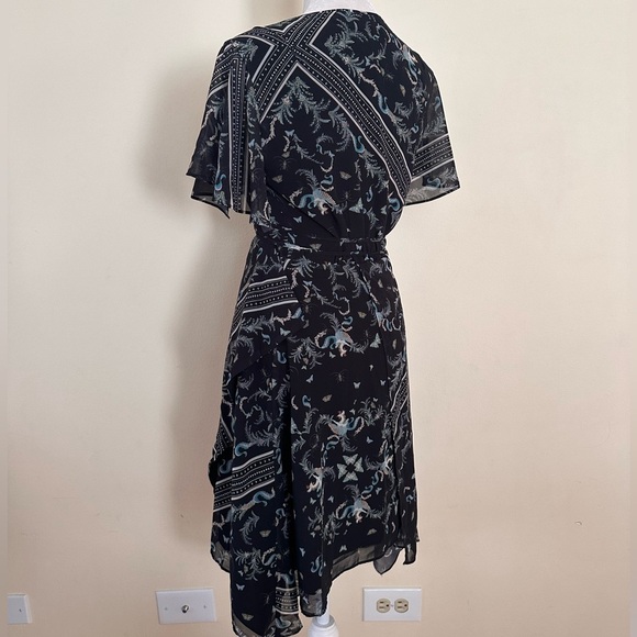 ALLSAINTS Kaiya Assam Print Asymmetrical Wrap Dress - Picture 8 of 12